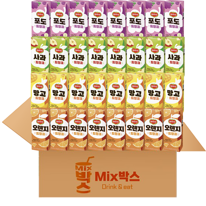 델몬트 드링크 (망고 사과 오렌지 포도) 4종, 32개, 190ml