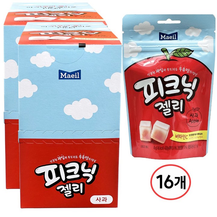 피크닉 젤리 사과, 16개, 45g