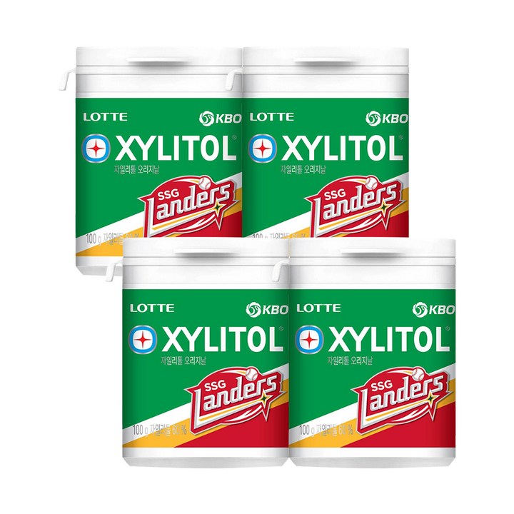 롯데자일리톨 KBO 오리지날 껌 SSG 랜더스, 100g, 4개