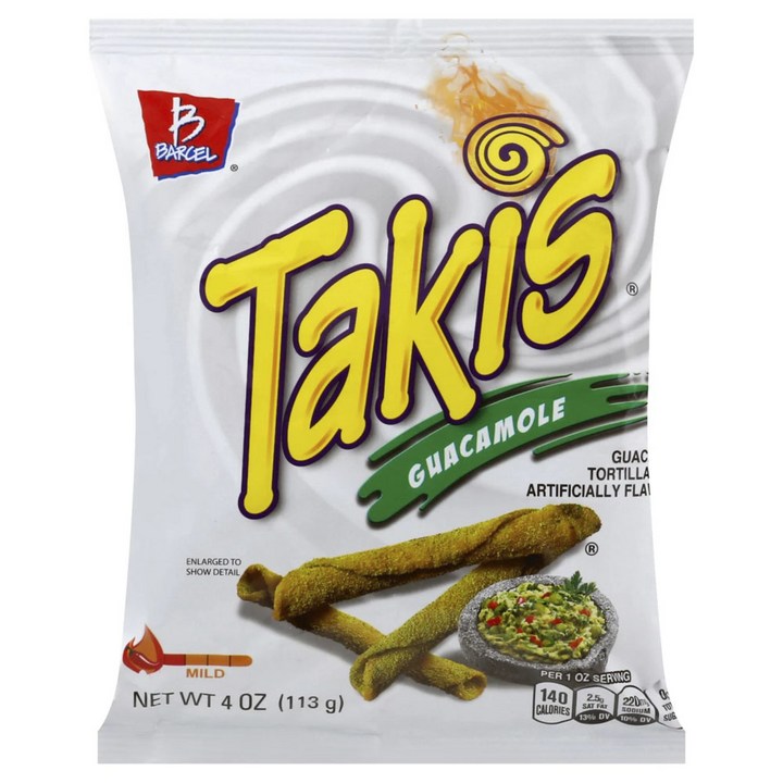 Takis Chips 롤드 토르티야 칩 과카몰리, 1개, 113g