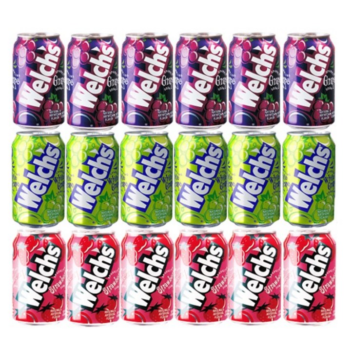 웰치스 웰치스뚱캔 3가지 세트 웰치포도6+청포도6+딸기6, 355ml, 1세트