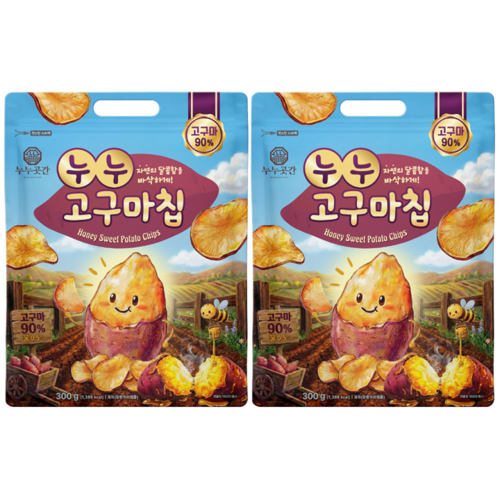누누곳간 꿀 고구마칩, 2개, 300g