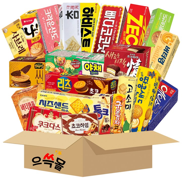 사무실 과자 22종 세트 초코파이 땅콩샌드 산도 참크래커 버터와플 사브레 제크 빠다코코낫 야채크래커 고소미 화이트하임 리츠 에이스 버터링 하비스트 통크 쵸코하임 쿠크다스 롯데샌드, 1개