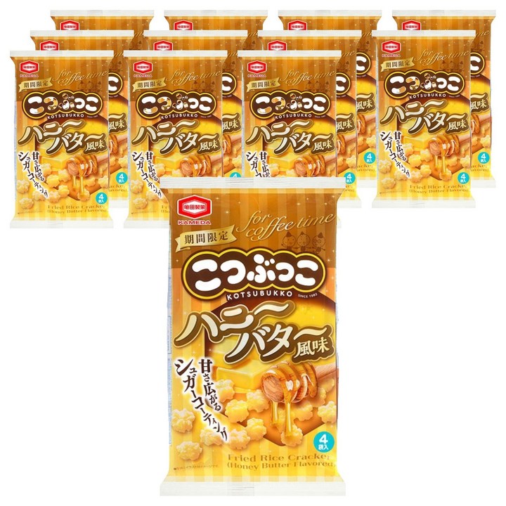 카메다 코츠부코 일본 쌀로별 과자 허니버터맛 72g 12봉, 12개