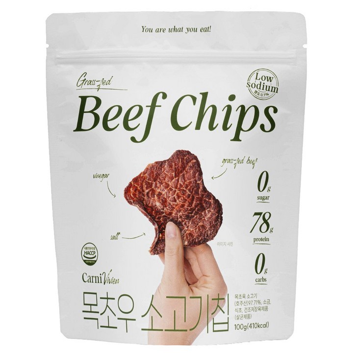 카니비비안 목초우 저염 소고기칩, 100g, 1개