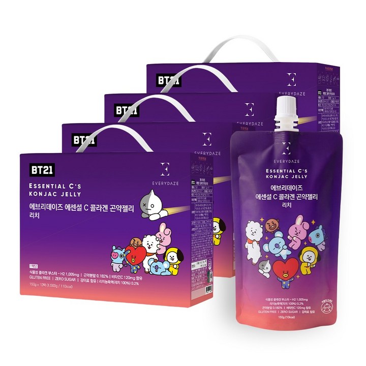 에브리데이즈 에센셜 C 콜라겐 곤약 젤리 리치, 4박스, 150g