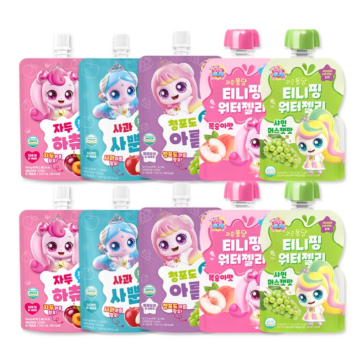 캐치티니핑 퐁당 음료 3종 + 워터젤리 2종, 2개, 520ml