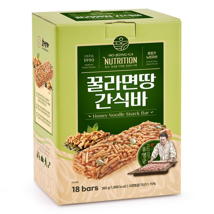 호정가 꿀라면땅간식바 (18개입), 1개, 360g