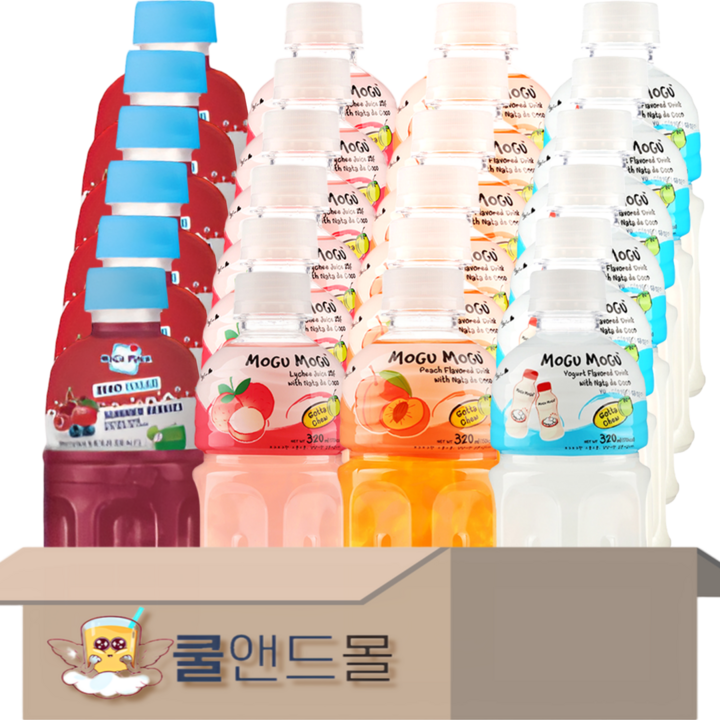 [쿨앤드몰] 모구모구 제로슈거 써머베리+리치+복숭아+요거트, 24개, 320ml