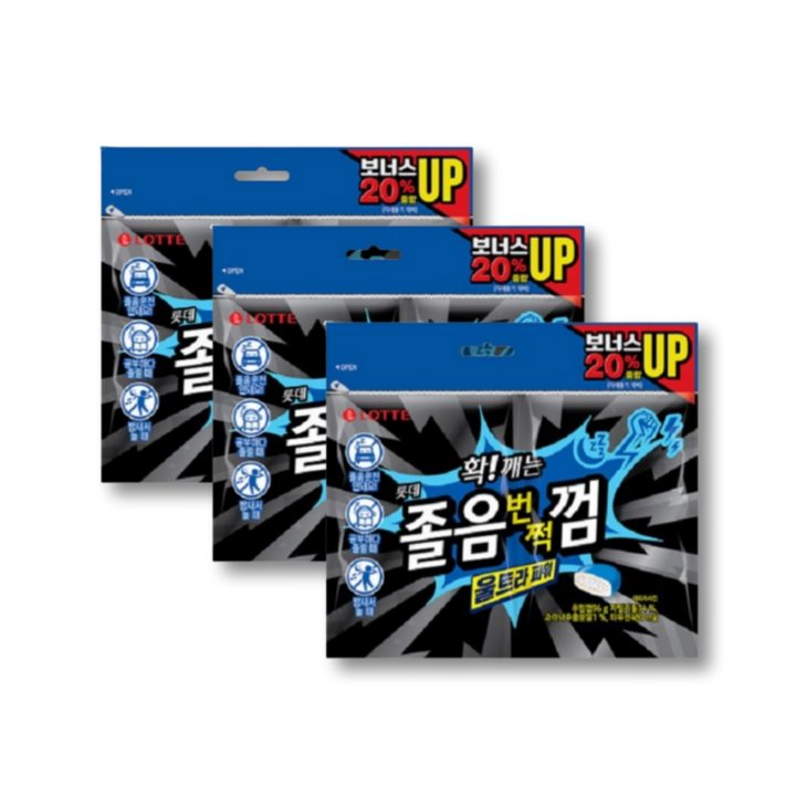 롯데웰푸드 졸음번쩍 껌 울트라 파워, 96g, 3개