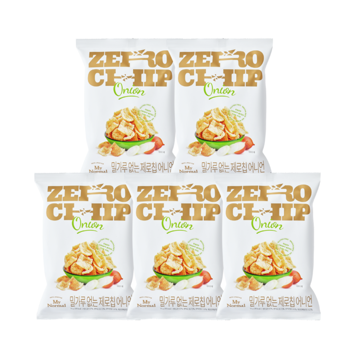 마이노멀 밀가루 없는 제로칩 어니언맛 저당 과자 100% 유기농 현미칩, 5개, 55g