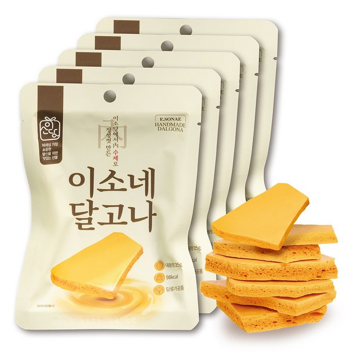 이소당 이소네 수제 오늘도 달고나, 25g, 5개
