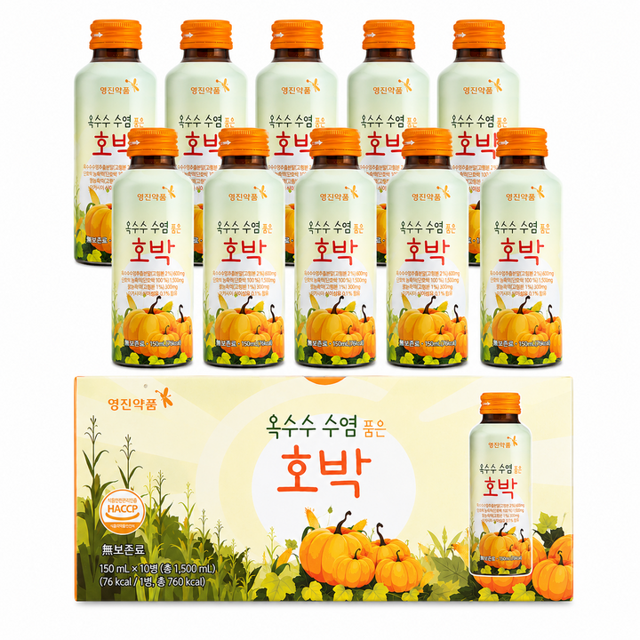 영진약품 옥수수수염 품은 호박 브이라인 아침 붓기관리 수술 붓기 데일리 액상 음료, 10개, 150ml