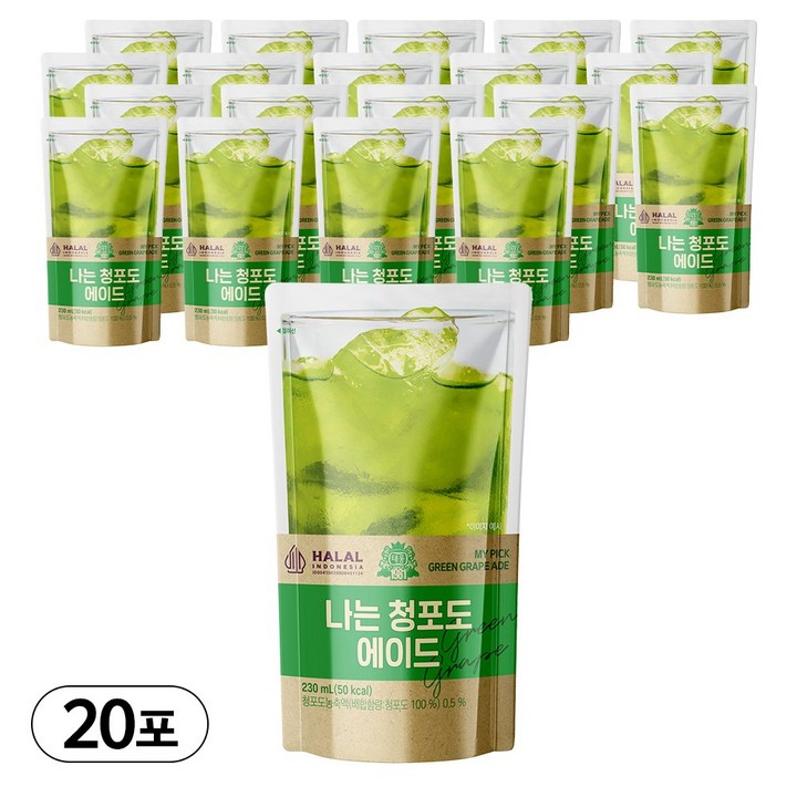 [태웅식품] 나는상큼청포도에이드 230ml, 20개