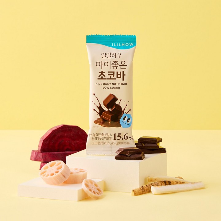 일일하우 아이좋은 초코바 초등학생 어린이 저당 영양 간식, 10개, 45g