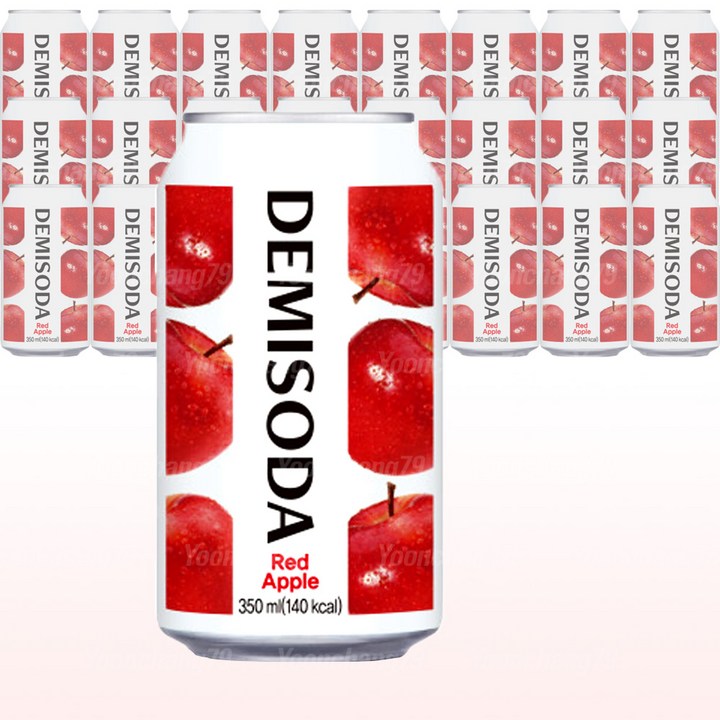 데미소다 저탄산 과즙음료 레드애플, 24개, 350ml