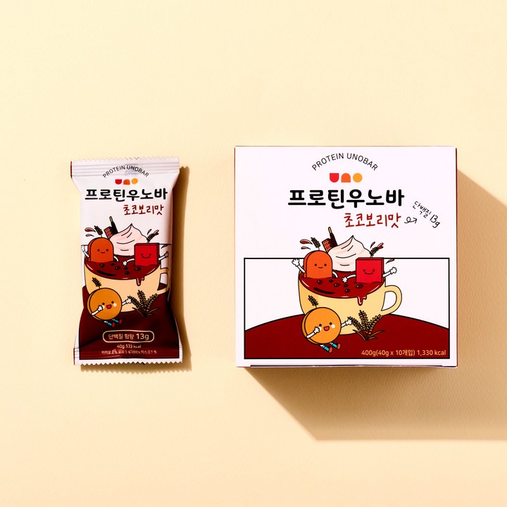 [우노바] 프로틴 우노바 초코보리맛, 400g, 1개