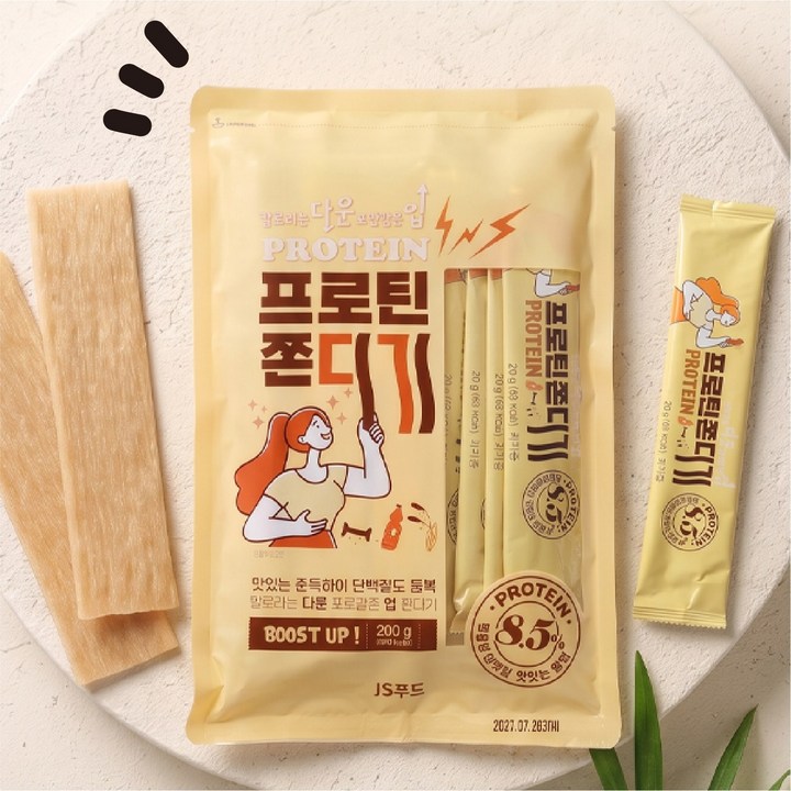 꺼복이 프로틴 쫀드기 저칼로리 포만감 대만족 건강 간식, 10개, 20g