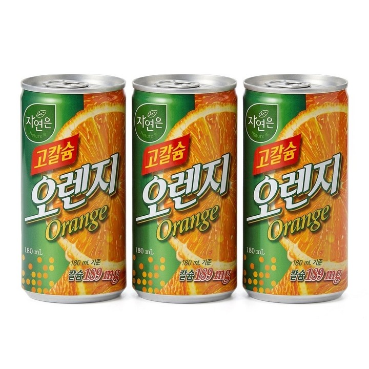 자연은 고칼슘 오렌지주스, 180ml, 60개