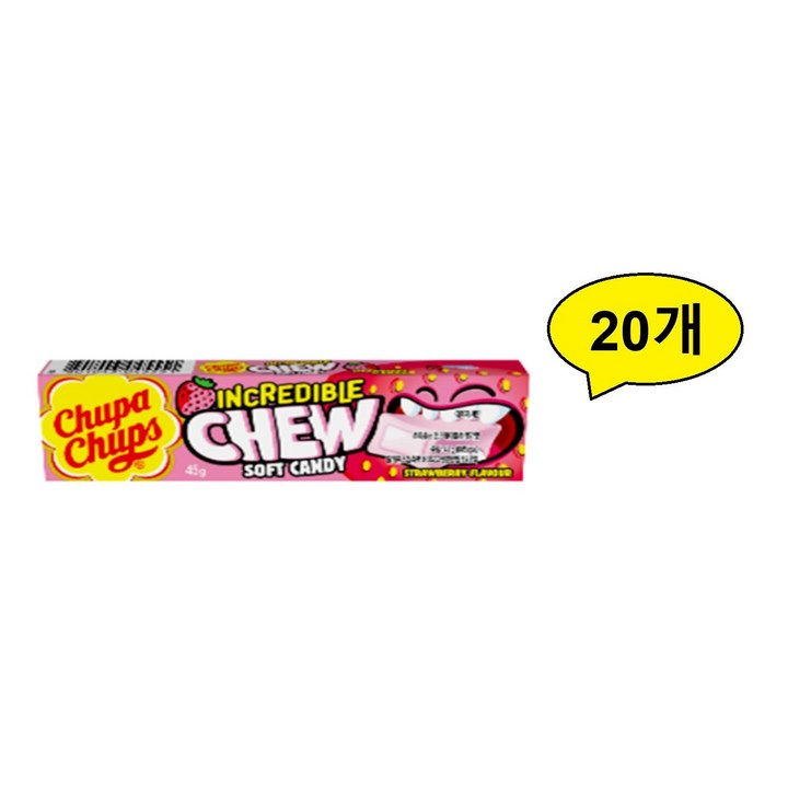 츄파춥스 인크레더블츄 딸기맛, 20개, 45g