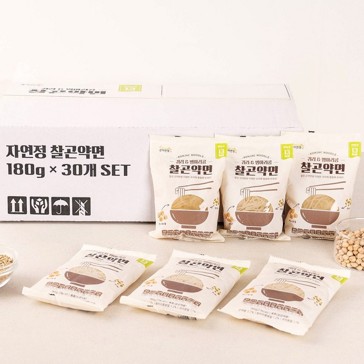 자연정 다이어트 저칼로리 찰곤약면, 180g, 30개