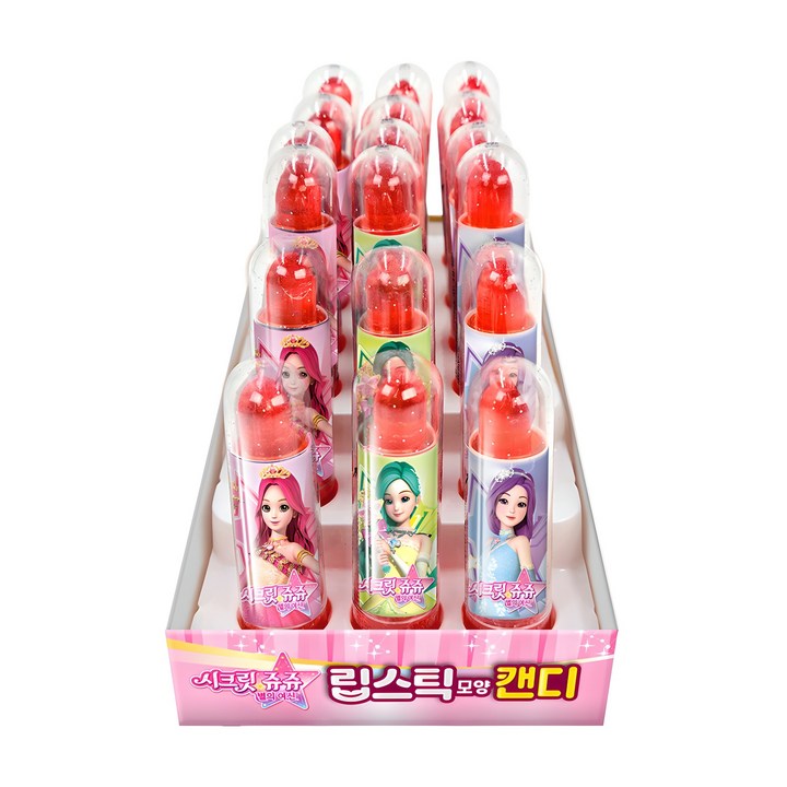 시크릿쥬쥬 립스틱모양 캔디, 6g, 18개