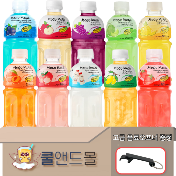 [쿨앤드몰] 모구모구 10가지맛 복숭아+리치+포도+망고+블랙커런트+사과3+멜론+파인애플+딸기+요거트, 10개, 320ml