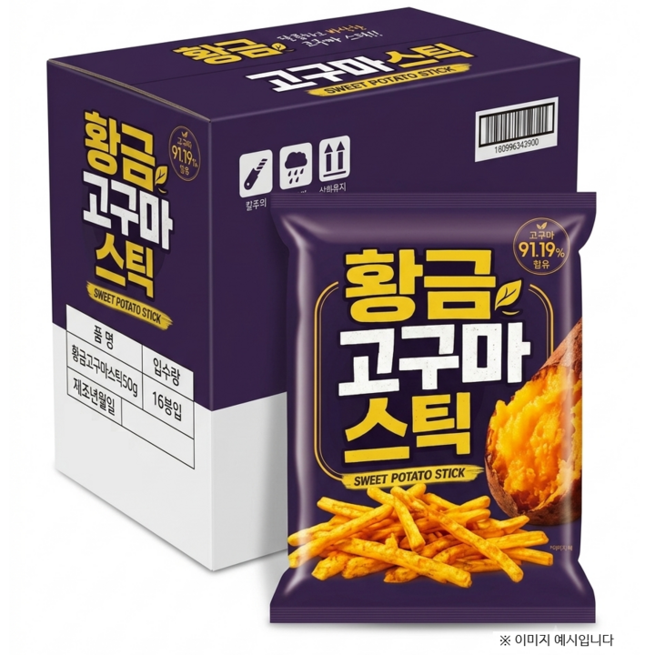 선우글로벌 황금고구마스틱 1박스, 16개, 50g