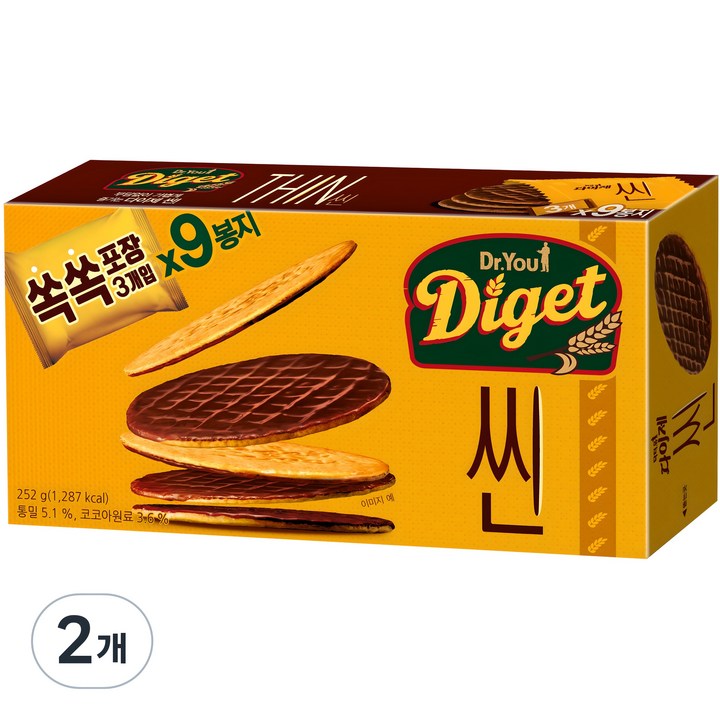 닥터유 다이제 씬 비스켓 9p, 252g, 2개