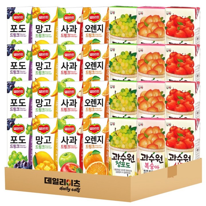 델몬트 과수원 과즙음료 7종 4개씩 28입 혼합 기획세트, 1개, 190ml