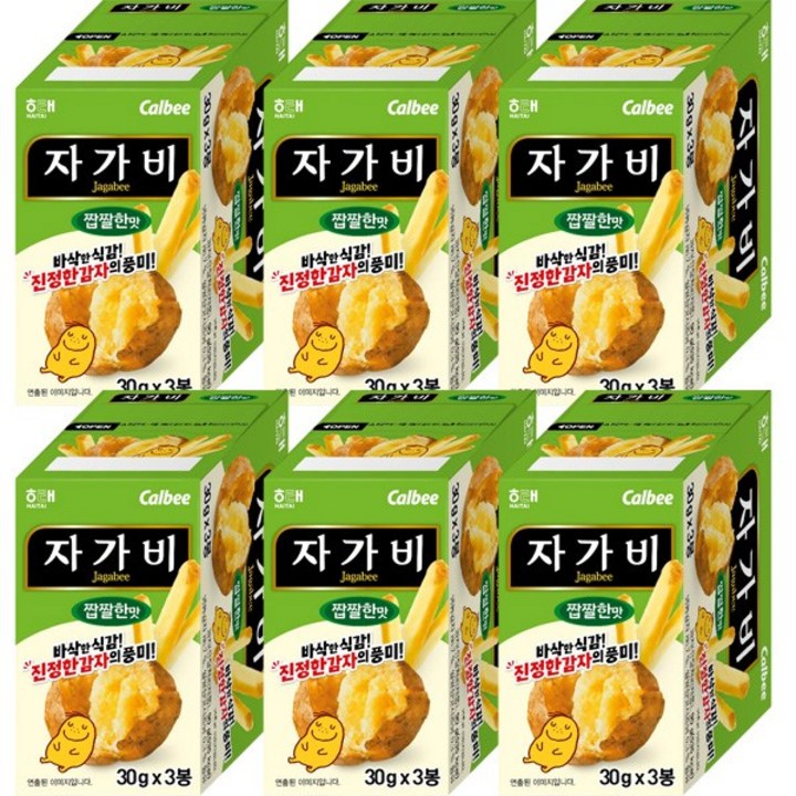 자가비 짭짤한 맛 3p, 90g, 6개
