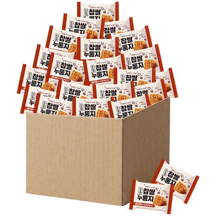 찹쌀 누룽지 무가당 고소하고 바삭한 개별포장 간식, 25개, 24g