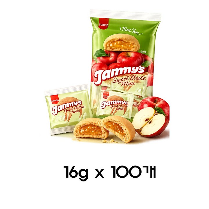 재미스 잼있는 미니사과쿠키, 16g, 100개