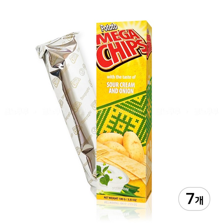 벨프로덕트 포테이토 메가칩스 사우어크림 앤 어니언 MC01, 100g, 7개