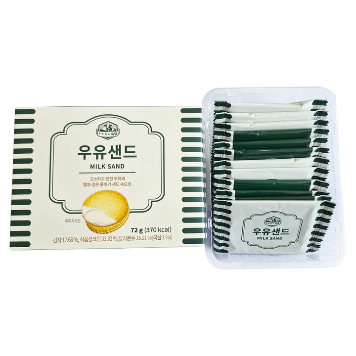 아침미소목장 우유샌드, 2개, 72g