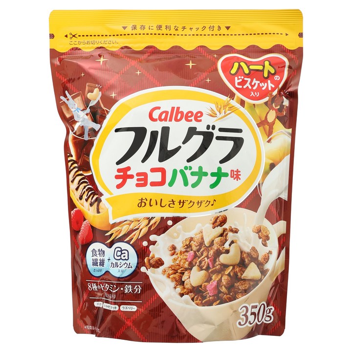 가루비 후루구라 초코바나나 맛 하트 비스켓 포함 지퍼백 타입, 350g, 1개