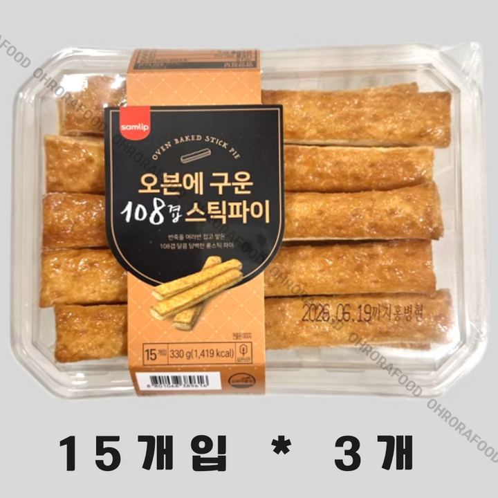삼립 오븐에 구운 108겹 스틱 파이 15p, 330g, 3개