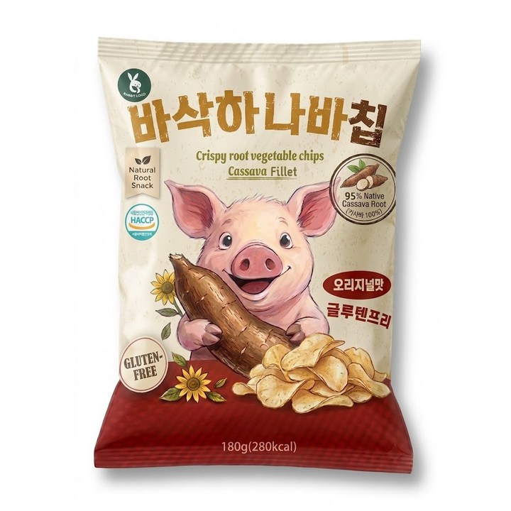 글루텐프리 바삭하나바칩, 5개, 40g