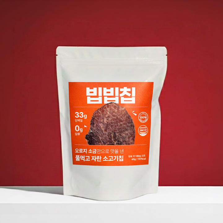 빕빕칩 소고기칩 목초우 단백질 육포 과자 비프칩, 1개, 40g