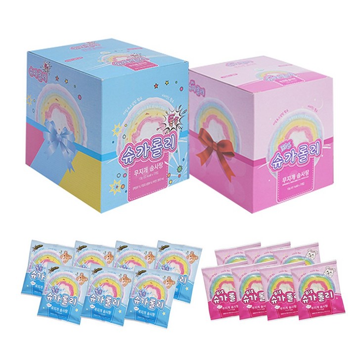 빅 슈가롤리 솜사탕 큐브 10g 7개입 + 톡톡 슈가롤리 큐브 13g 7개입, 1세트