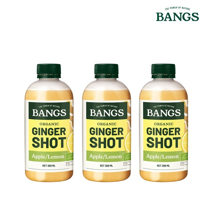 뱅스 유기농 진저샷 레몬&사과, 3개, 300ml