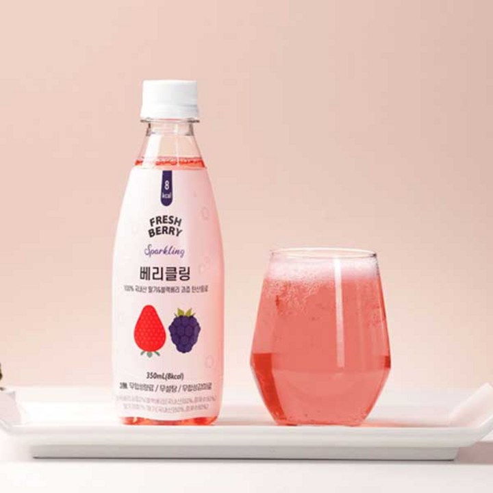 토민 베리클링 마시는 블랙베리&딸기 8kcal 탄산수 350ml 24개입, 24개