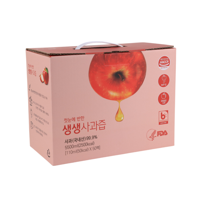 시골내음 생생 사과즙, 50팩, 110ml