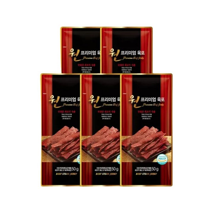 항진축산 원프리미엄 육포, 50g, 5개