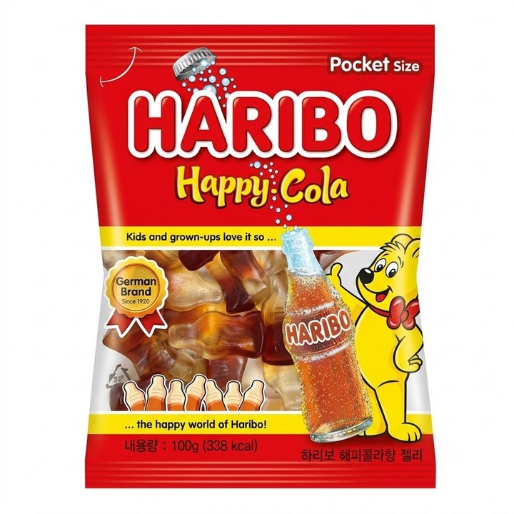 하리보 해피콜라 젤리, 100g, 4개