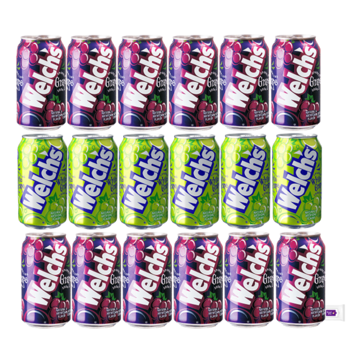 웰치스캔 2가지 세트_ 포도맛 12캔+청포도맛 6캔+그레잇물티슈(10매), 355ml, 1개