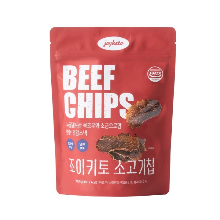 조이키토 소고기칩 대용량 그래스페드 목초우 단백질 스낵, 1개, 100g