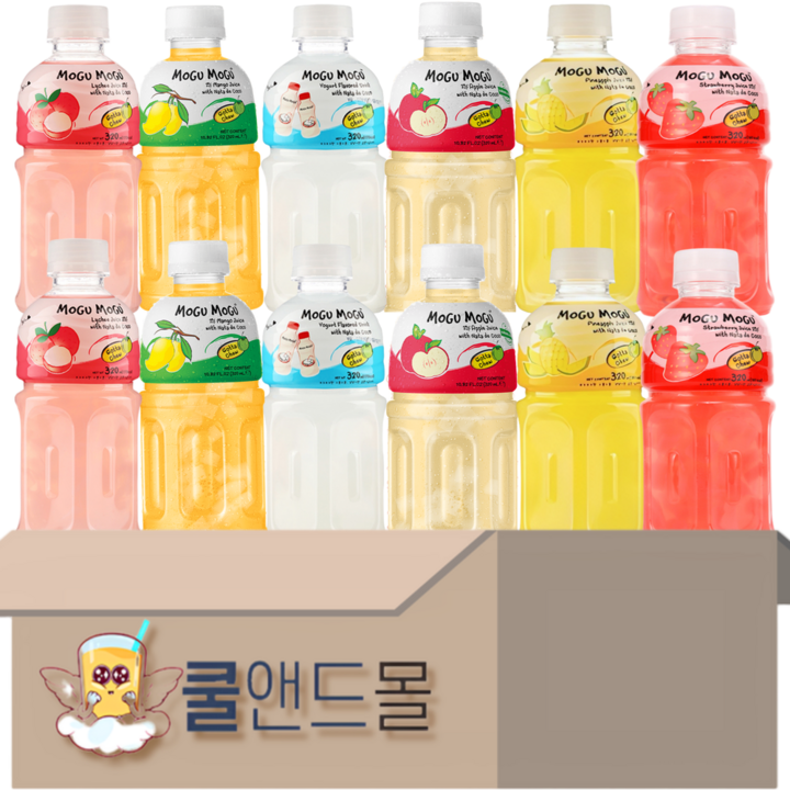 [쿨앤드몰] 모구모구 6가지맛(리치+망고+요거트+사과+파인애플+딸기), 12개, 320ml