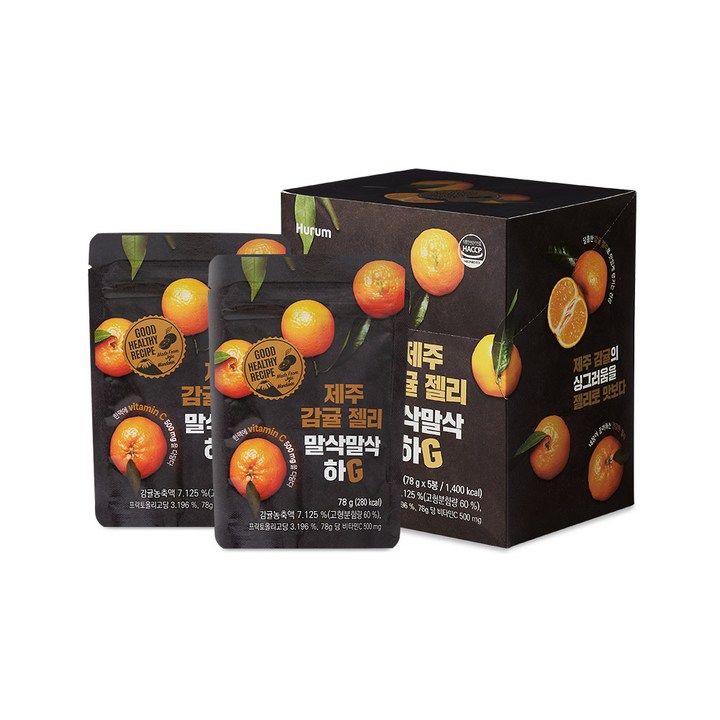 제주 감귤 젤리 말삭말삭 하G 5개입 세트, 78g, 5개