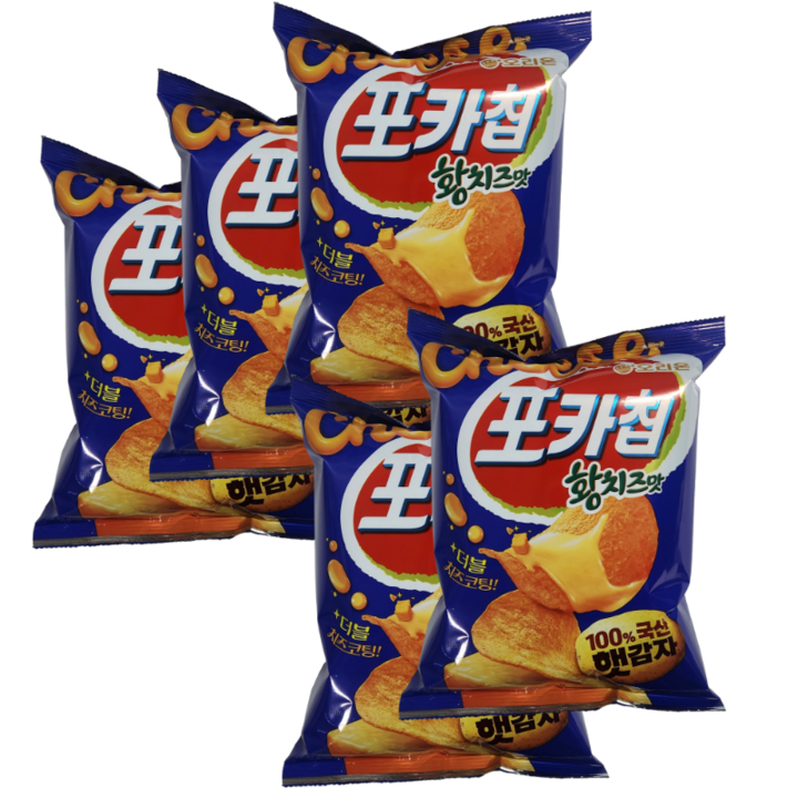오리온 포카칩 황치즈맛 감자칩, 5개, 83g